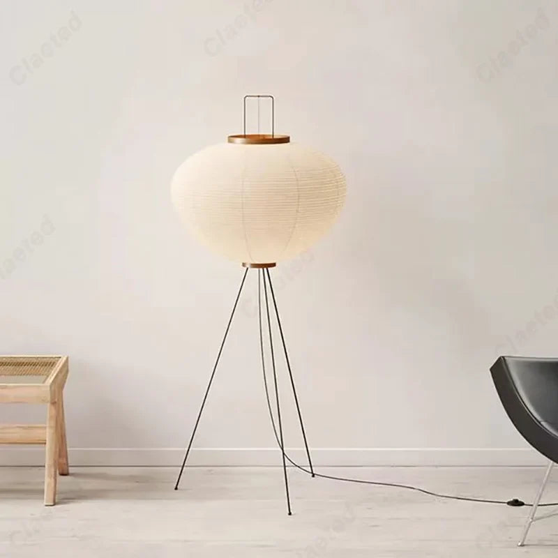 Perfecsy Creative Atmosphere LED Rice Paper Floor Lamp E27 with white shade on tripod stand on Tampa Home & Garden Store