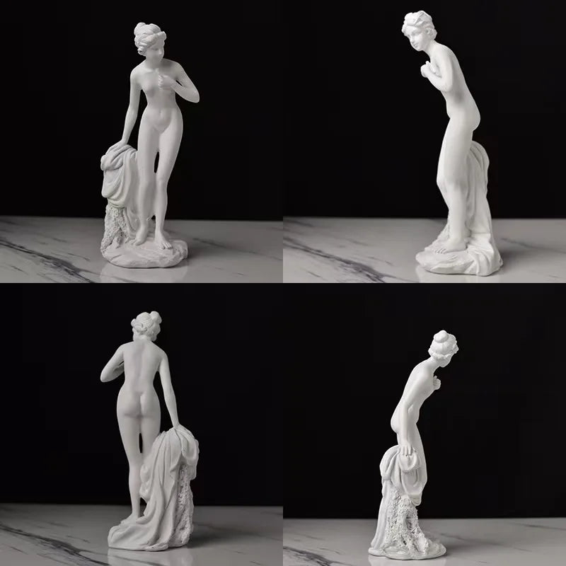 Birth of Venus resin statue by Perfecsy, Botticelli-inspired white goddess for home desk on Tampa Home & Garden Store