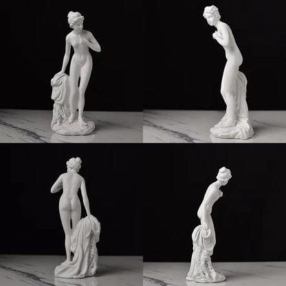 Birth of Venus resin statue by Perfecsy, Botticelli-inspired white goddess for home desk on Tampa Home & Garden Store