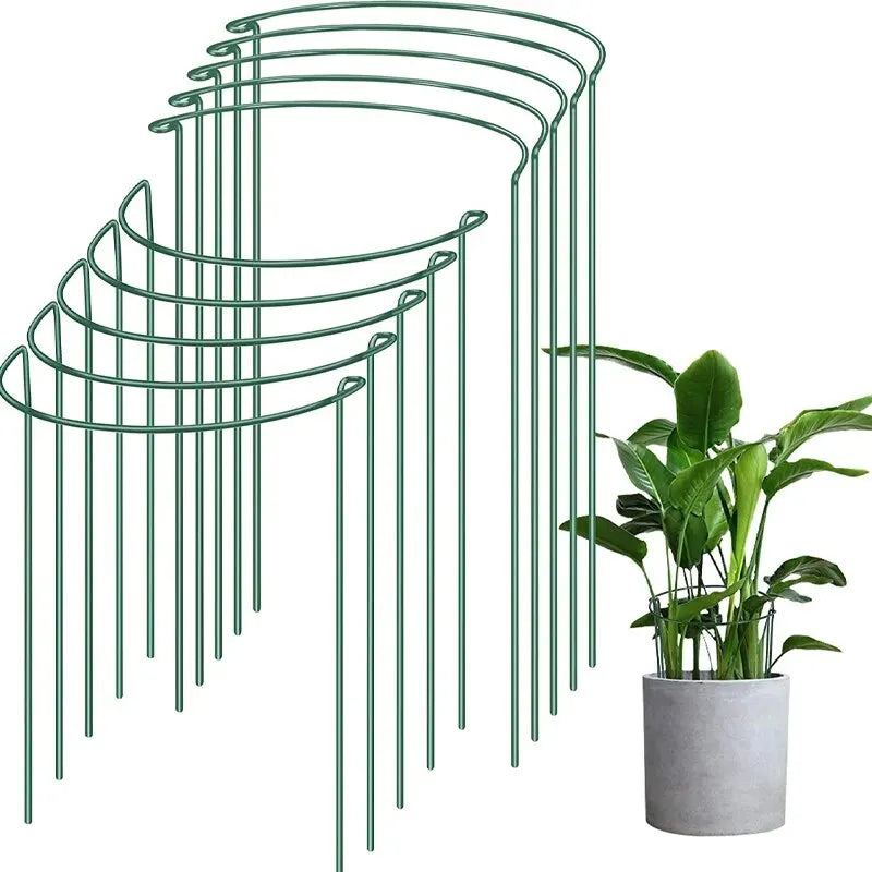 6Pcs Metal Plant Support Stakes and Borders