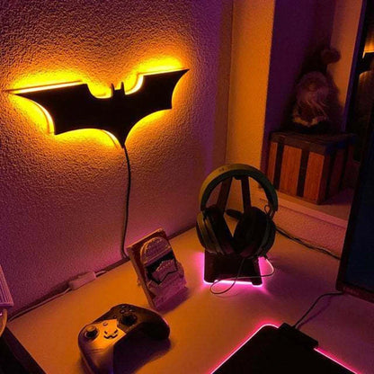 Modern Wooden Wall Lamp Remote 16-Color LED Decorative Night Light 2M Cable