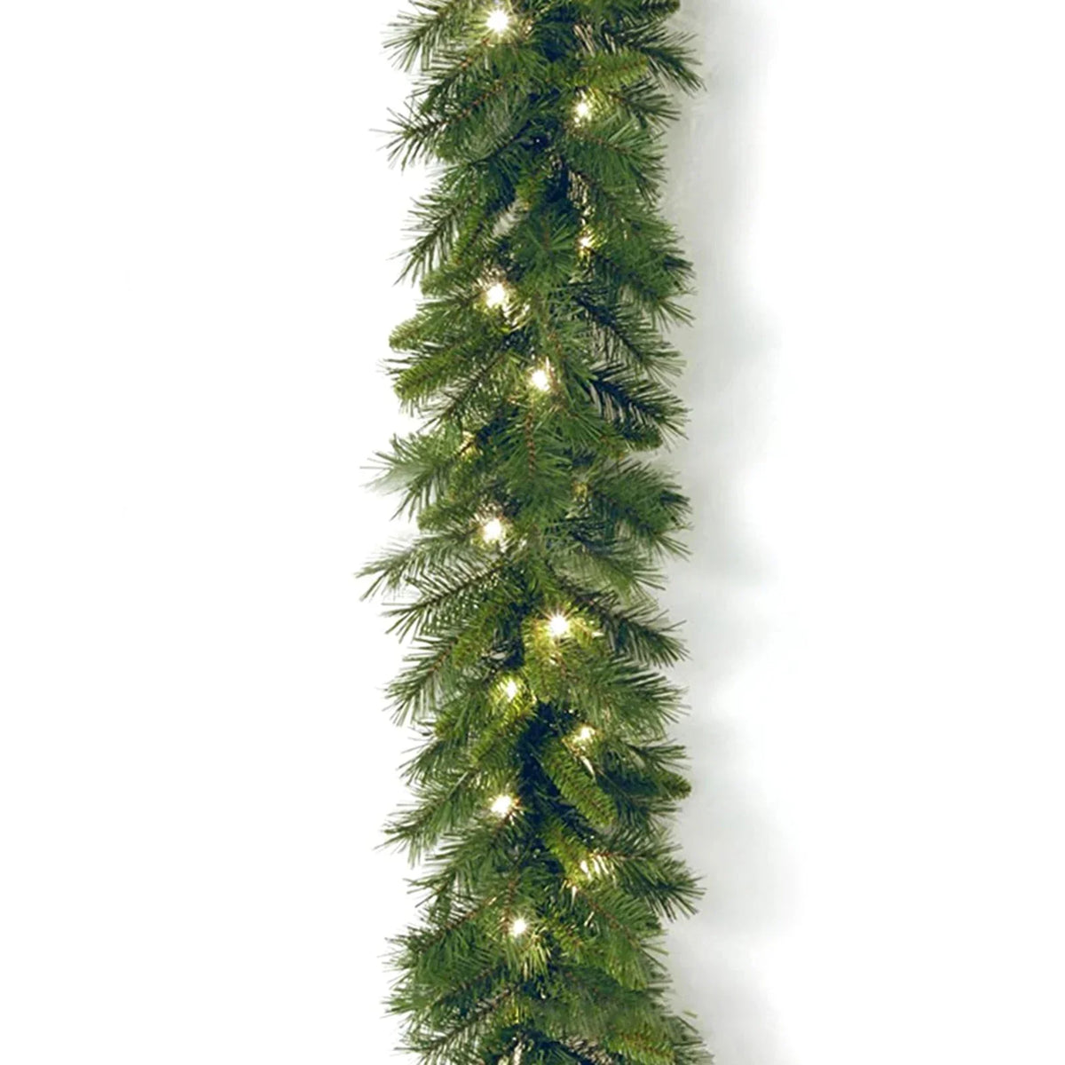Perfecsy Christmas garland with green pine needles and warm LED lights 1.8/2.7m on Tampa Home & Garden Store