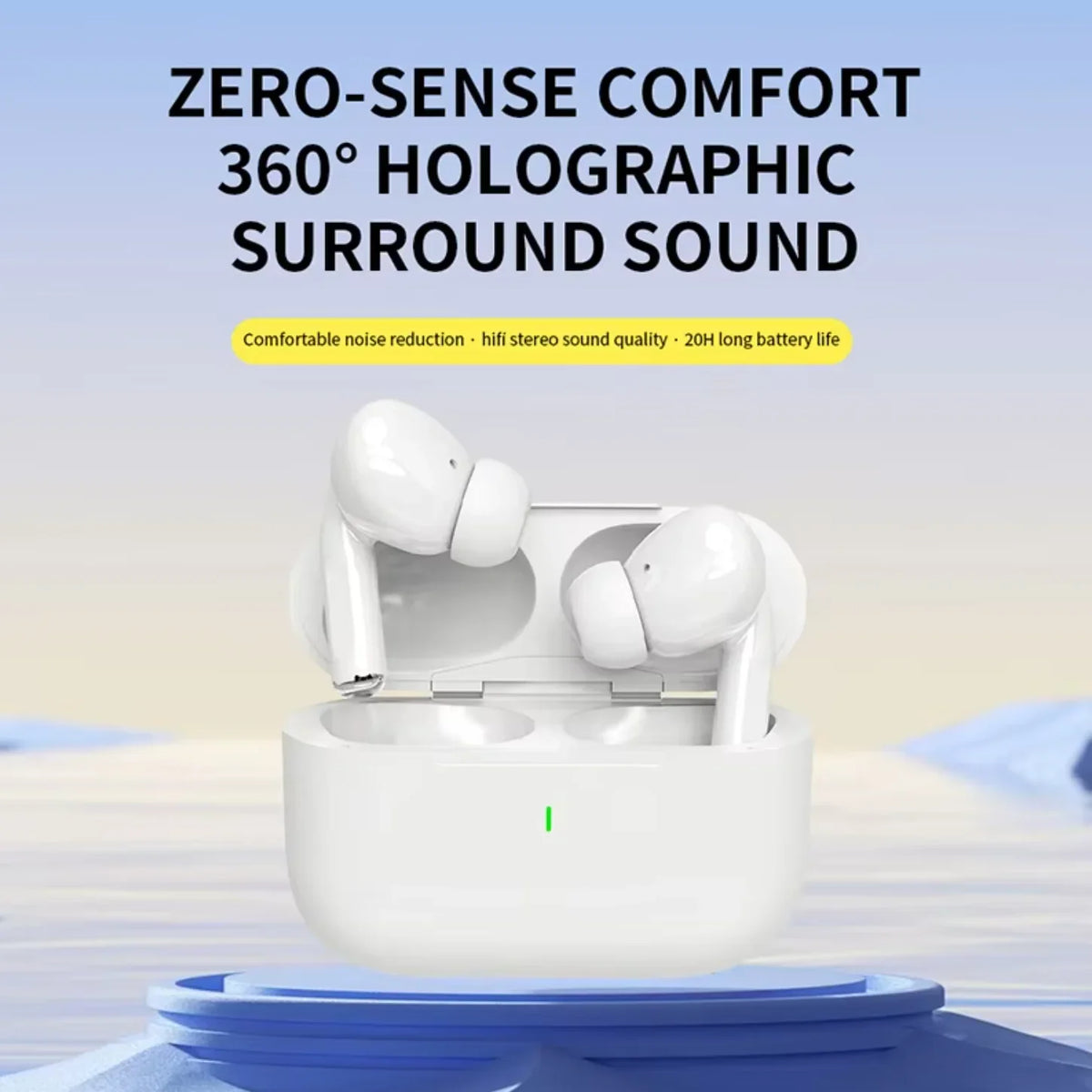 UEESFIT A5 Bluetooth Earbuds ENC mini wireless earphones with charging case, white, ANC on Tampa Home & Garden Store