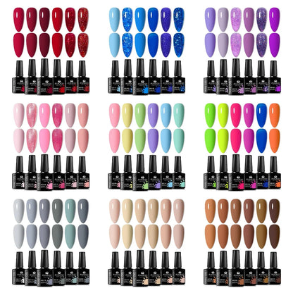 Silcy Skin 6pc nail gel polish set all season ultra pigmented UV gel colors in 9 color families on Tampa Home & Garden Store