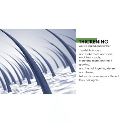 Hair growth spray concept with blue curved tubes and a green thickening panel on white on Tampa Home & Garden Store