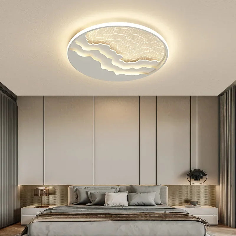 DecorBites Kids LED ceiling light, round white design with layered wave and warm glow on Tampa Home & Garden Store