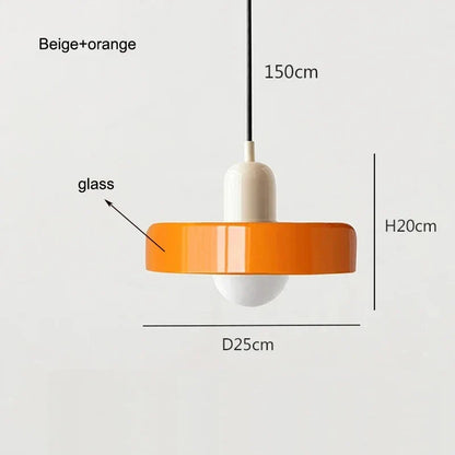 Nordic Bauhaus Glass Chandelier – Retro Dining Room Pendant Light for Living Room
