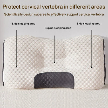 Cervical Neck Pillow by UpTrend Deals contoured beige memory support pillow with dark panel on Tampa Home & Garden Store