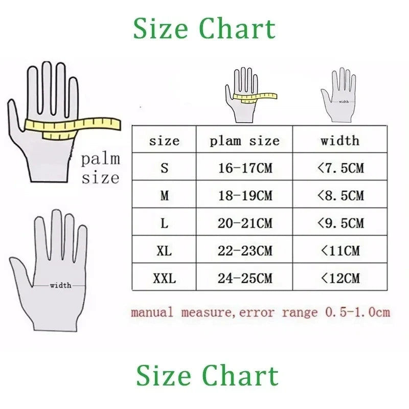 Six-color windproof anti-slip touch screen gloves size chart with palm S–XXL by BikerZoneZ on Tampa Home & Garden Store