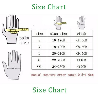 Six-color windproof anti-slip touch screen gloves size chart with palm S–XXL by BikerZoneZ on Tampa Home & Garden Store