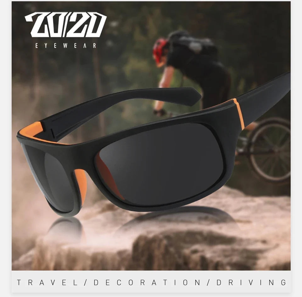 BikerZoneZ polarized sunglasses black frame orange accents UV400 for outdoor sport on Tampa Home & Garden Store