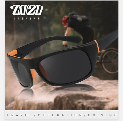 BikerZoneZ polarized sunglasses black frame orange accents UV400 for outdoor sport on Tampa Home & Garden Store