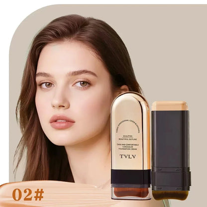 TVLV Skin Tint Stick concealer foundation duo, shade 02, gold & black packaging on Tampa Home & Garden Store