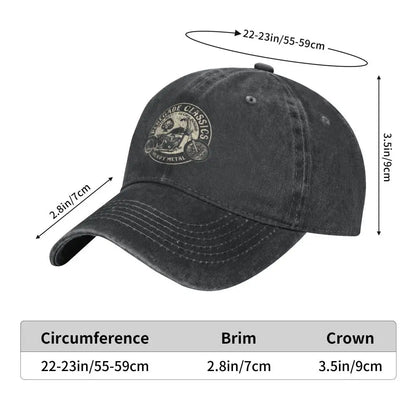 Vintage Motorcycle Cap by BikerZoneZ, washed denim baseball cap with vintage motorcycle patch on Tampa Home & Garden Store