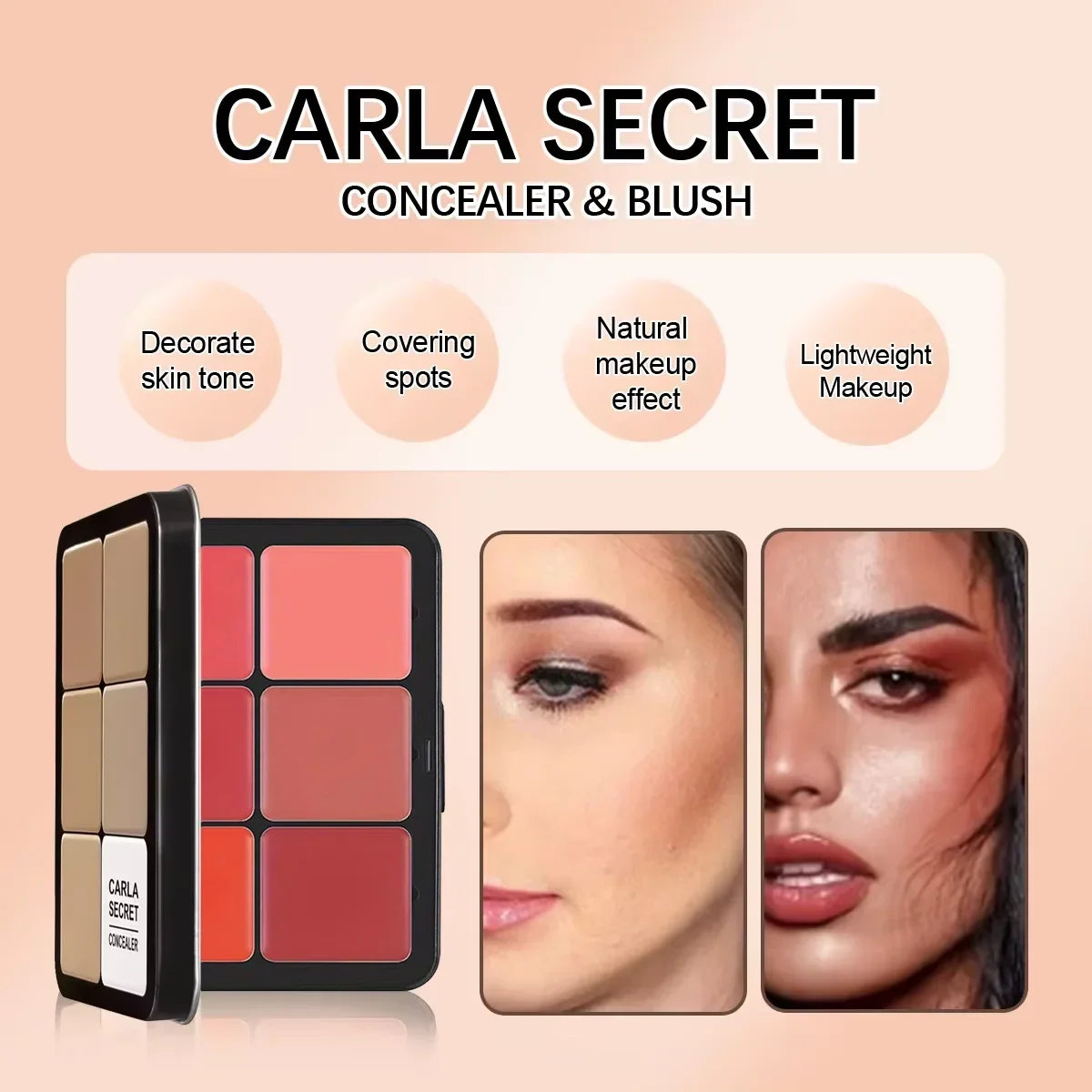 12-color iron box concealer blush palette by Silcy Skin all-in-one makeup compact matte contour on Tampa Home & Garden Store