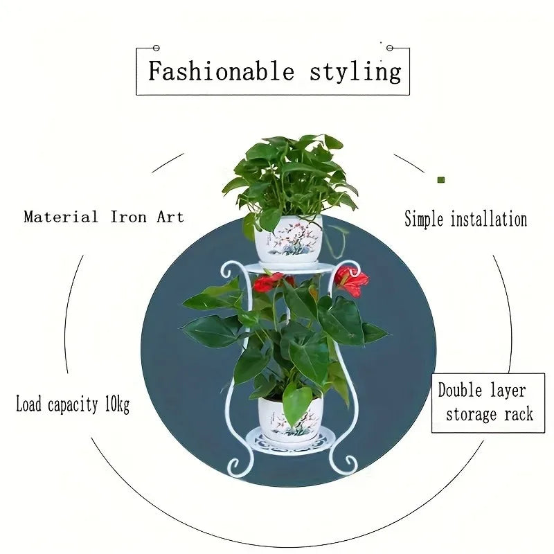 European Metal Flower Stand for Home Garden