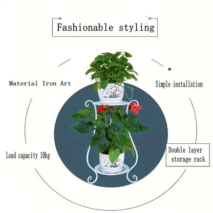 European Metal Flower Stand for Home Garden