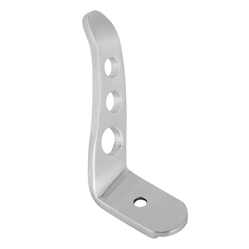 Stand connector bracket, silver metal with three mounting holes, BikerZoneZ on Tampa Home & Garden Store