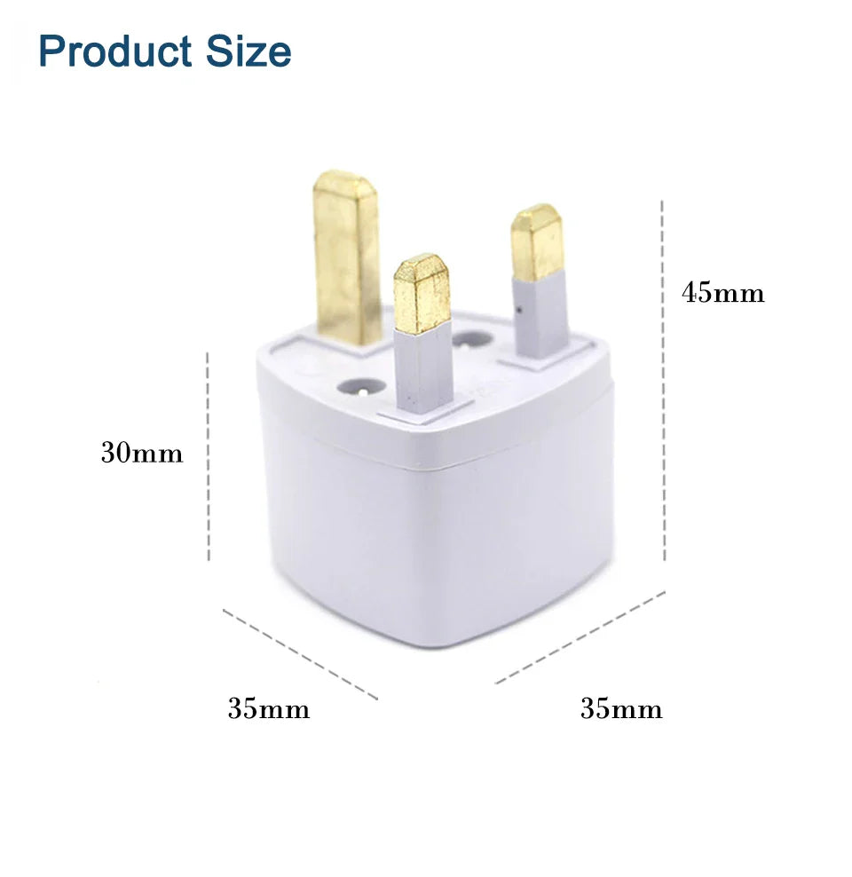 Universal Travel Plug Adapter EU US AU to UK 3 Pin AC Power Converter