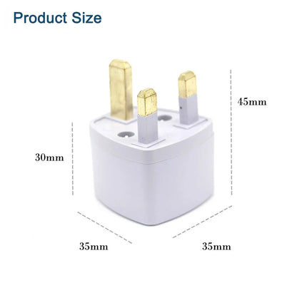 Universal Travel Plug Adapter EU US AU to UK 3 Pin AC Power Converter