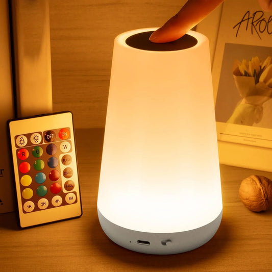 RGB Color Changing Night Light Touch Dimmable USB Rechargeable Lamp for Bedside - Tampa Home & Garden Store