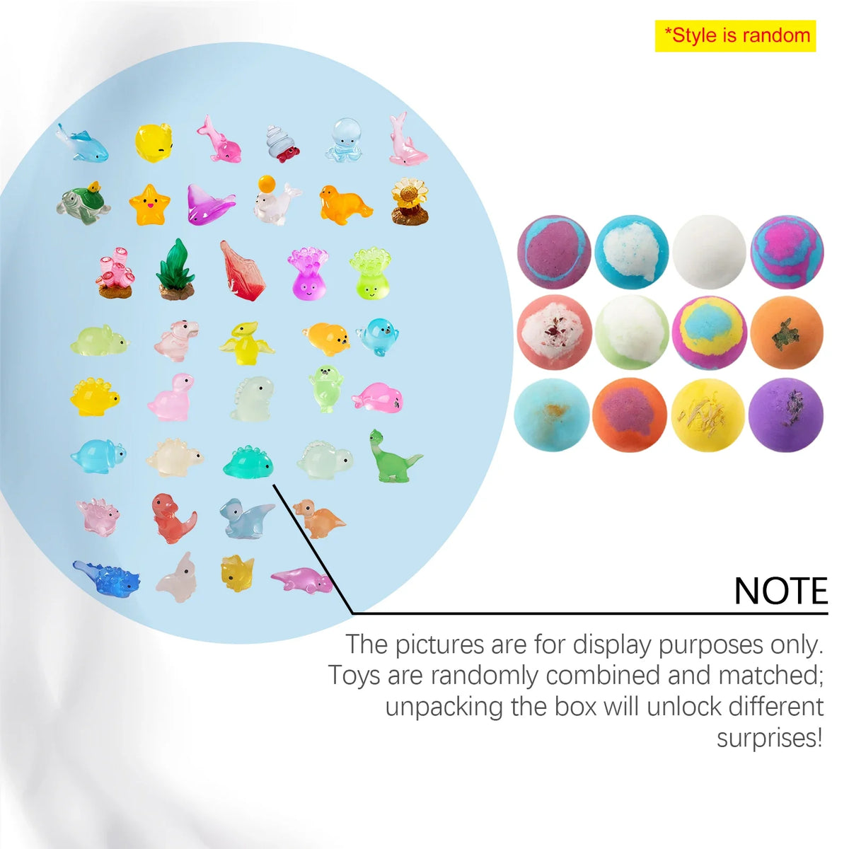 12pc bath bombs set with surprise toys by Silcy Skin, colorful organic fizzies for gifting on Tampa Home & Garden Store