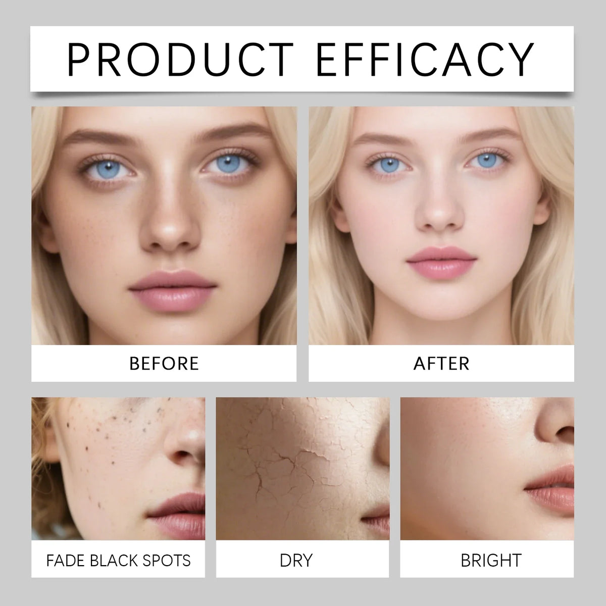 Silcy Skin Black Rice Facial Gel 60g exfoliating cleanser before after shows clearer skin on Tampa Home & Garden Store