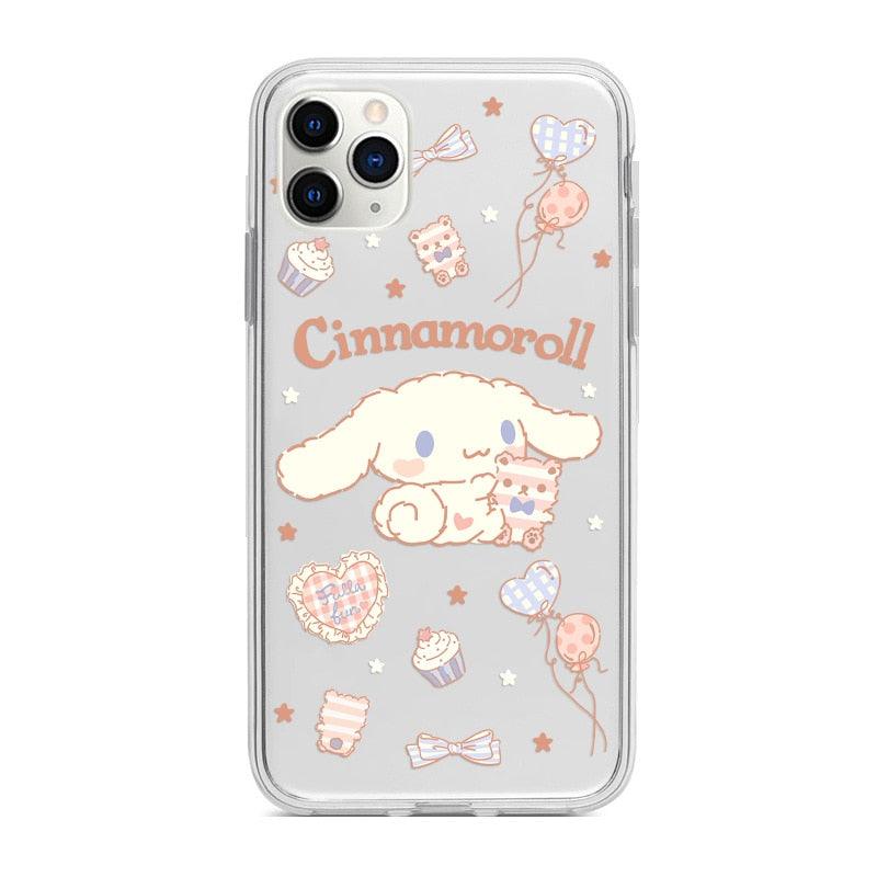 Stevvex clear iPhone case with Cinnamoroll dog, pastel treats design for iPhone 11-14 on Tampa Home & Garden Store