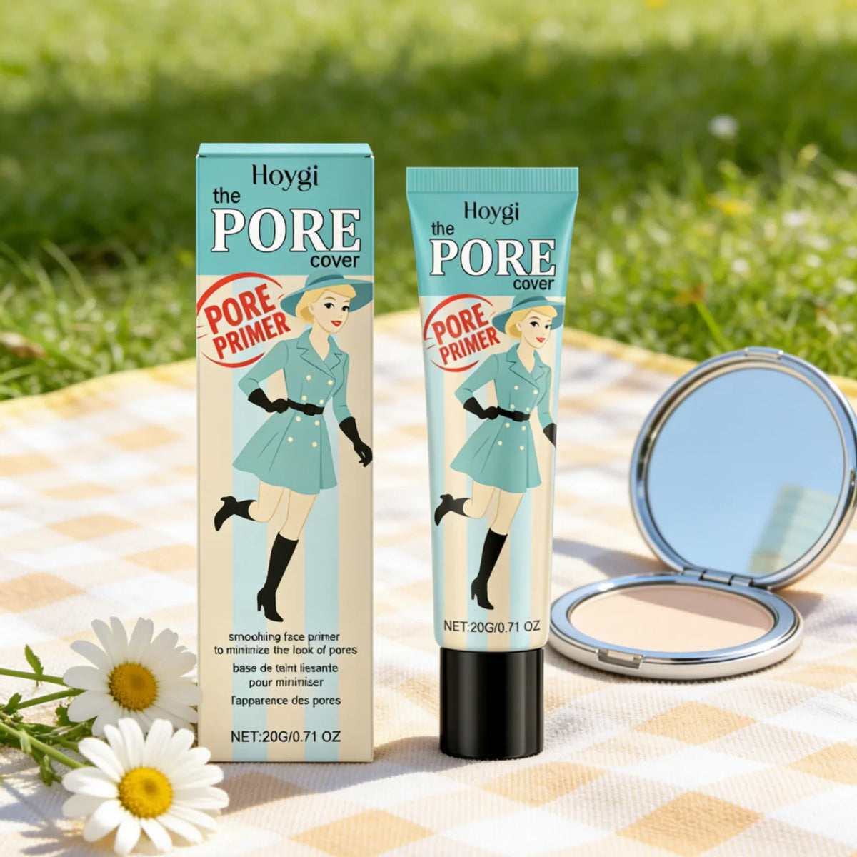 Hoygi Pore Primer set in teal packaging: box and tube with PORE PRIMER badge on Tampa Home & Garden Store