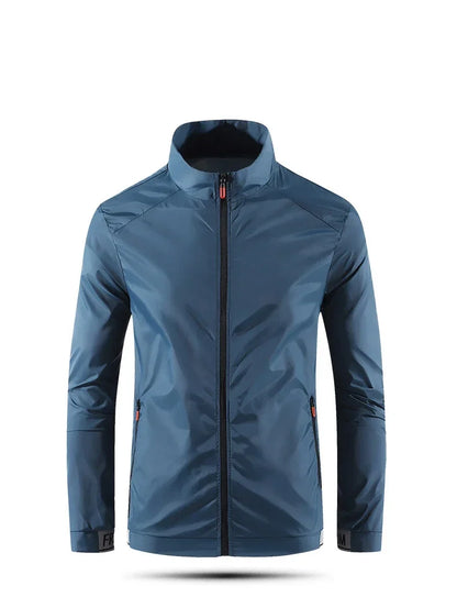 Men Sunscreen Jacket blue breathable waterproof with zip front and collar UpTrend Deals on Tampa Home & Garden Store