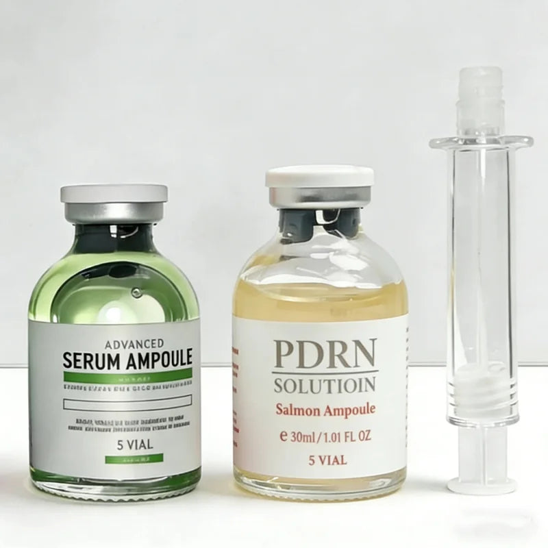Silcy Skin PDRN Salmon Ampoule and Serum Ampoule set with two vials and clear glass syringe on Tampa Home & Garden Store