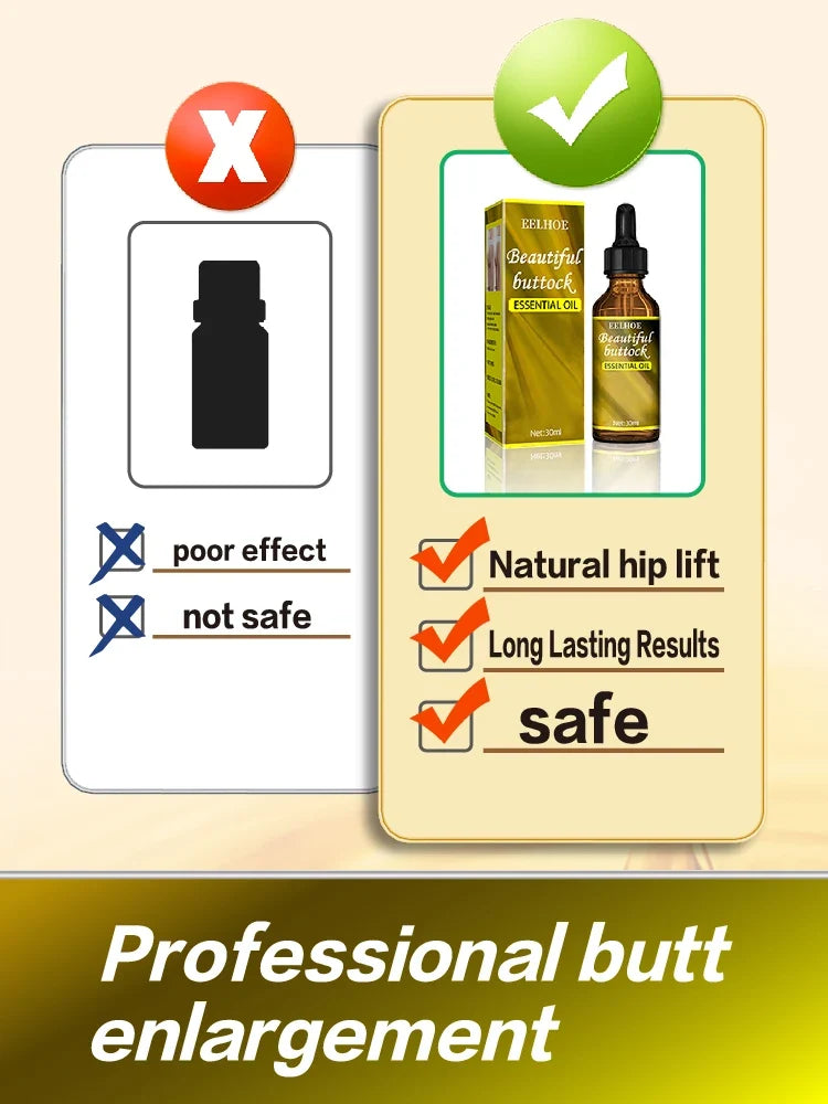 Silcy Skin Hip Up Essential Oil Buttock Enlargement Cream box and bottle with natural hip lift on Tampa Home & Garden Store
