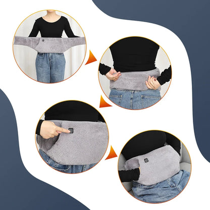 3-level graphene heating waist belt USB rechargeable abdominal warmer, grey fabric Silcy Skin on Tampa Home & Garden Store