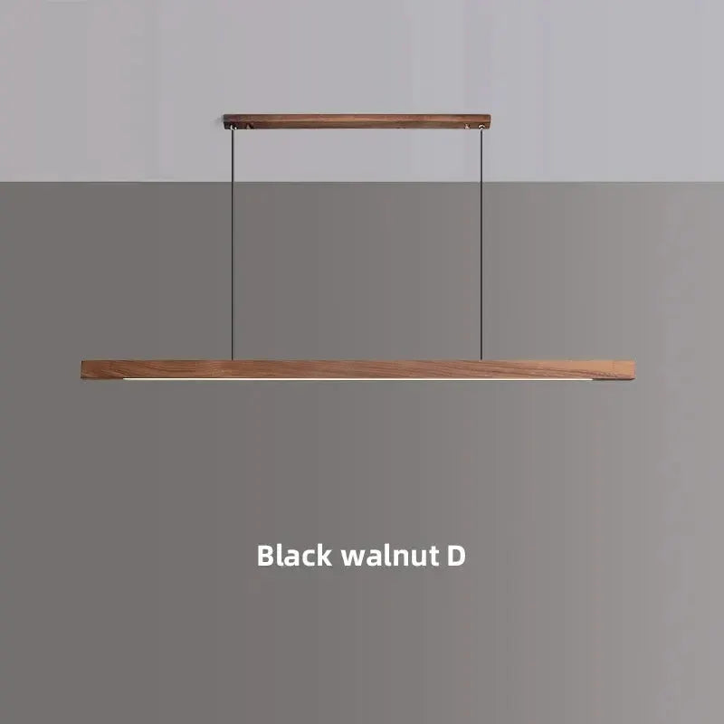 DecorBites Linear LED Pendant Light in Black Walnut finish for kitchen island lighting on Tampa Home & Garden Store