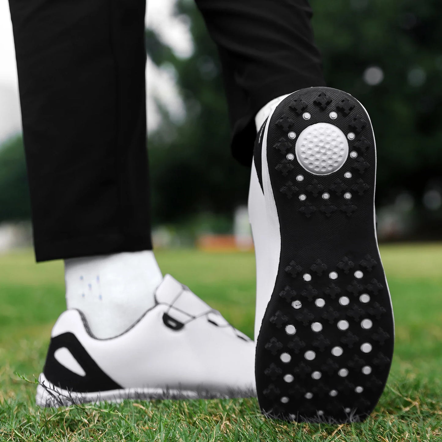 Golf Shoes EstaliosFit unisex anti-slip outdoor footwear with studded black sole on Tampa Home & Garden Store