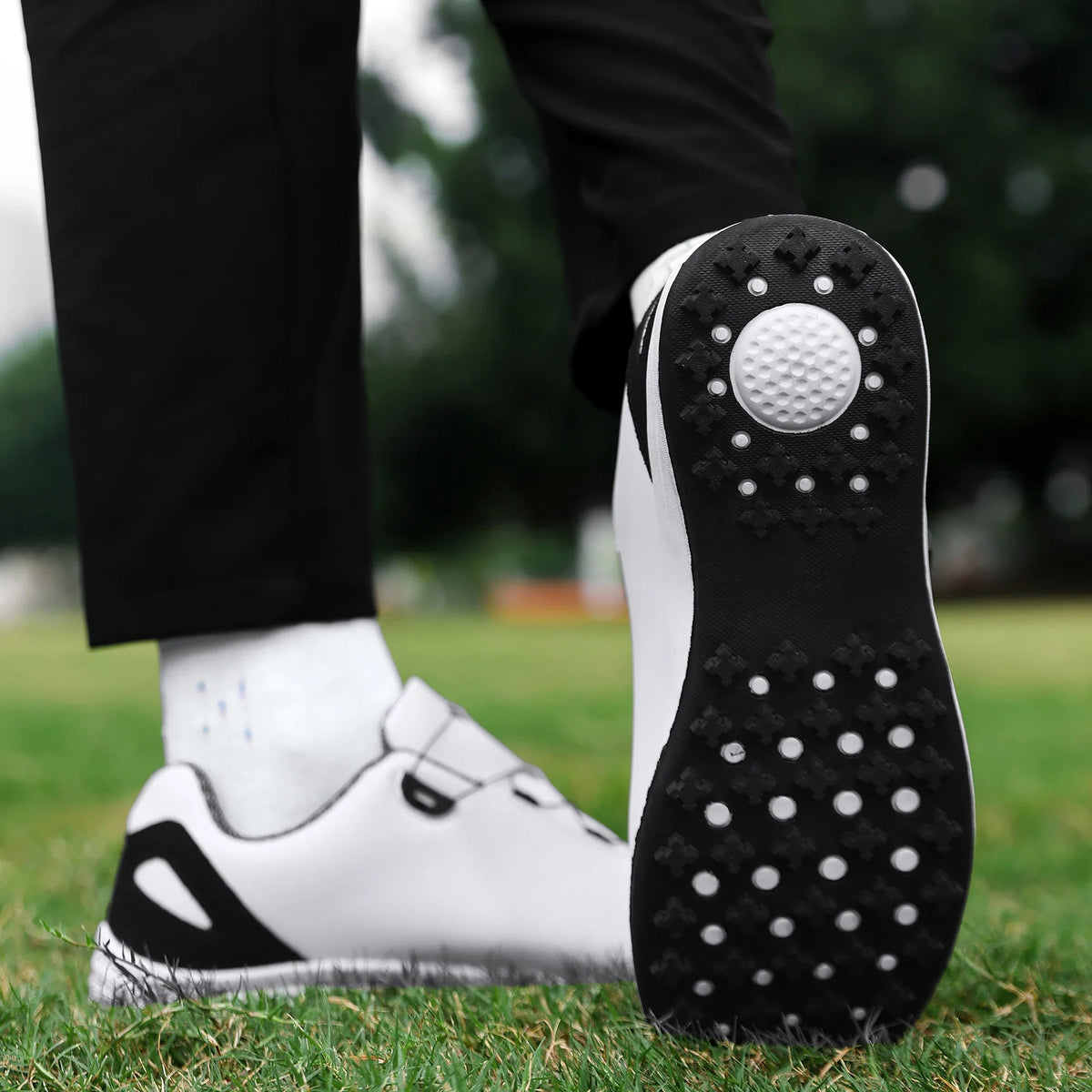 Golf Shoes EstaliosFit unisex anti-slip outdoor footwear with studded black sole on Tampa Home & Garden Store