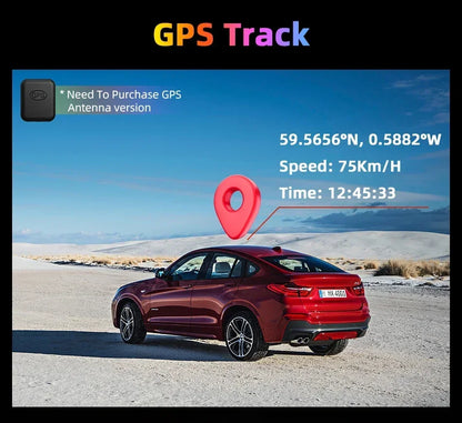 10.26in Portable CarPlay Screen wireless car stereo touch display, red SUV with GPS overlay on Tampa Home & Garden Store
