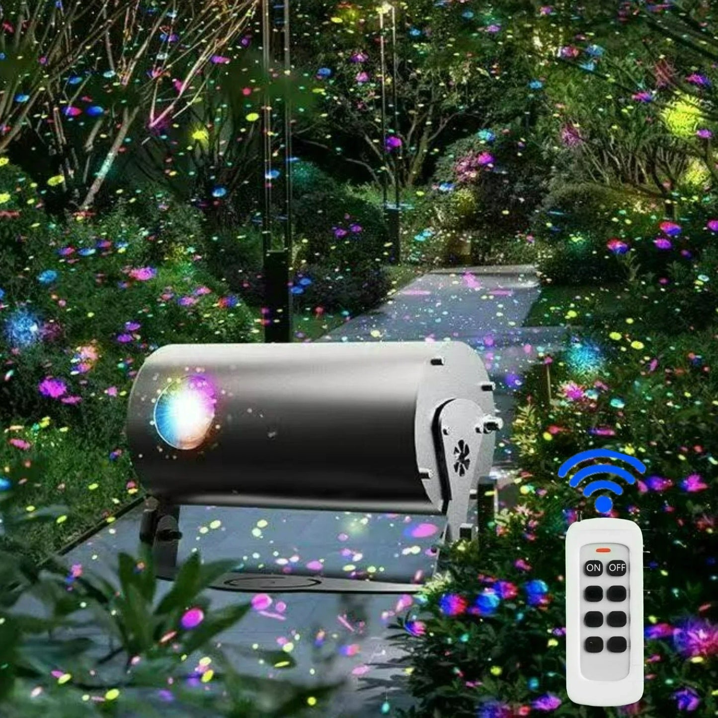 Perfecsy Dynamic Firefly Projection Lamp with remote control outdoor waterproof lawn decor on Tampa Home & Garden Store