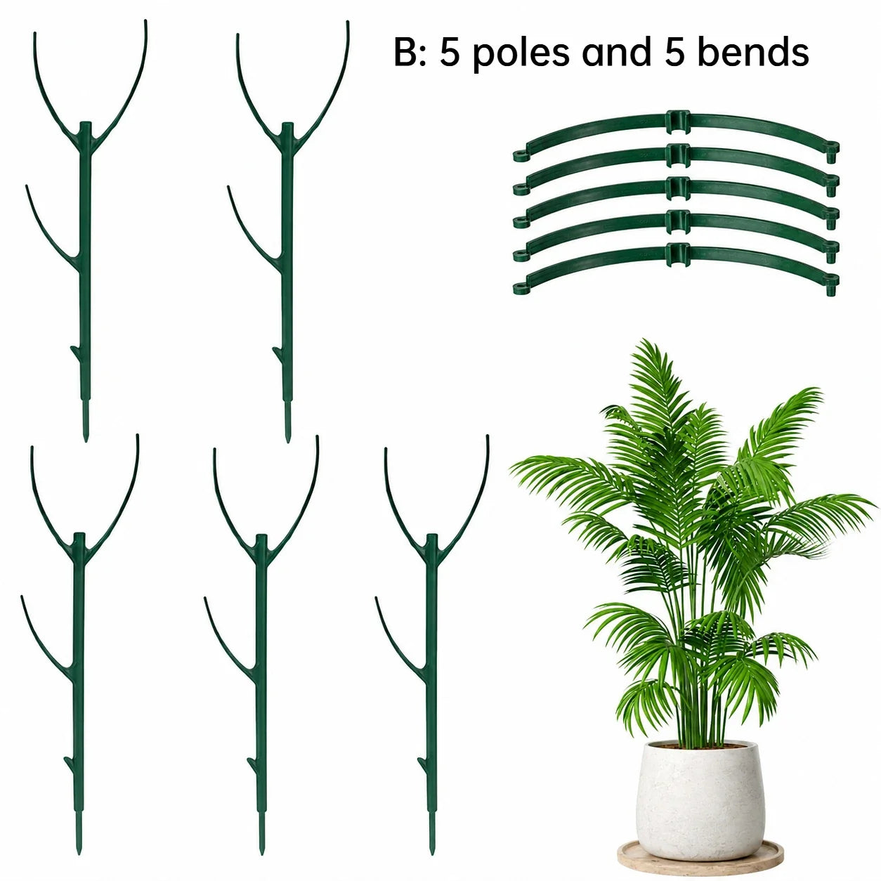 Tall Stackable Plant Support Stakes and Ties