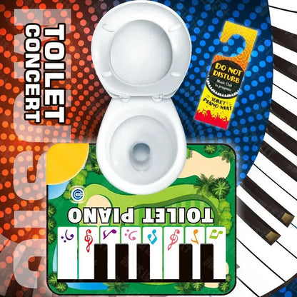 Adult electronic piano game toilet rug by FLIPSTYLEZLLC; tropical palm-tree keyboard mat on Tampa Home & Garden Store