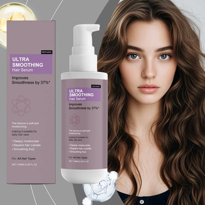Silcy Skin Ultra Smoothing Hair Serum bottle with purple label beside matching box on Tampa Home & Garden Store