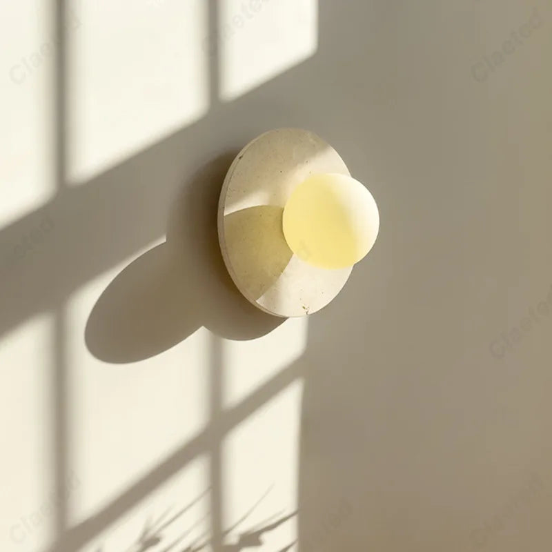 New LED Yellow Cave Stone Round Wall Lamp wall mount with warm yellow bulb by Perfecsy on Tampa Home & Garden Store