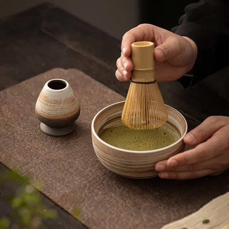 Matcha set 4pc bamboo whisk, scoop, bowl, brush by Perfecsy for ceremony on Tampa Home & Garden Store