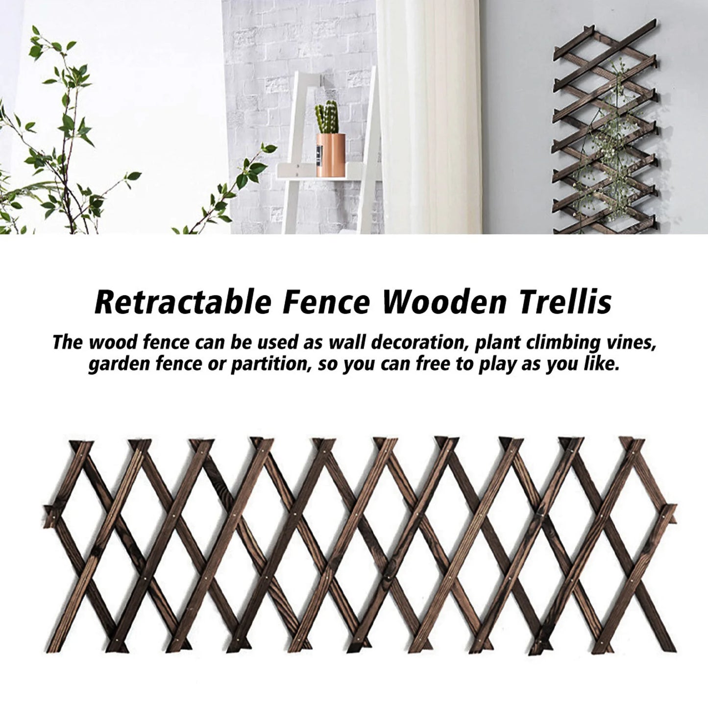 Expandable Wooden Plant Climbing Frame for Patio