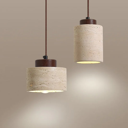 Japanese Wabi Sabi Stone Pendant Light – Modern Bedside Hanging Lamp for Bedroom - Tampa Home & Garden Store