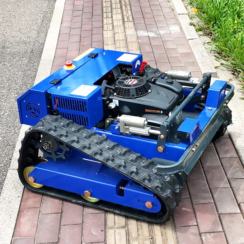 UpTrend Deals blue self-propelled remote-control lawn mower with tracks for small gardens 550mm on Tampa Home & Garden Store