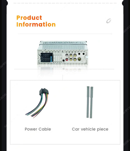 UpTrend Deals 1-DIN 7-inch retractable car stereo with CarPlay; rear panel connectors on Tampa Home & Garden Store