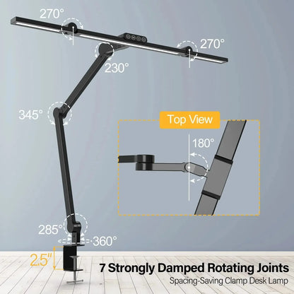 Perfecsy Led Desk Lamp with Clamp, black metal, 24W ultra-bright auto dimming desk light on Tampa Home & Garden Store