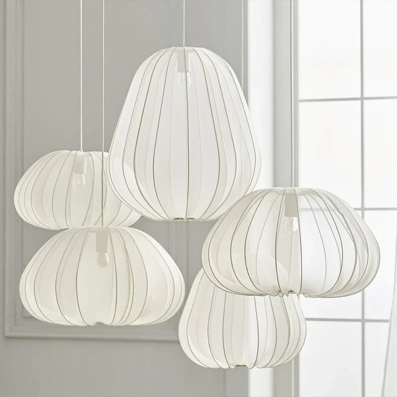 DecorBites LED Art Chandelier white ribbed pendant lights, 4-pack on Tampa Home & Garden Store