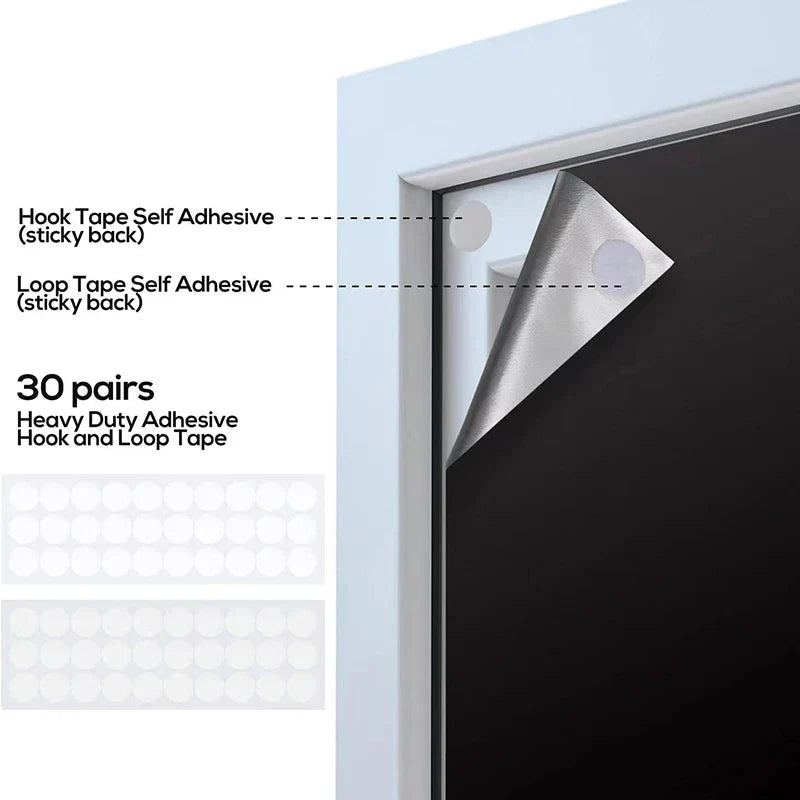 Blackout window tint film by UpTrend Deals with 30 pairs of hook and loop tape for windows on Tampa Home & Garden Store